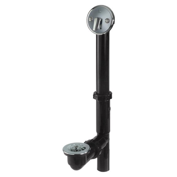 Keeney 64B Bath Drain, Plastic, Black, Chrome