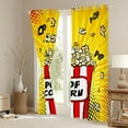 thumbnail image 3 of jejeloiu Popcorn Black Out Curtains,Movie Time Curtains Pack of 2 (42x63 Each),Orange Red Bedroom Curtains For Boys Girls,Luxury Bedroom Decor, 3 of 6