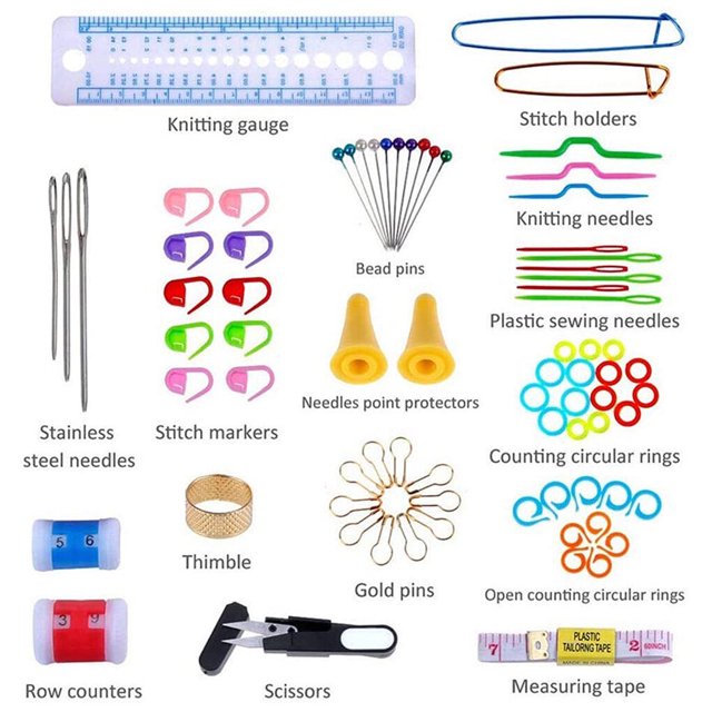 Monstrate Gancho de ganchillo de aluminio, tamaño compacto, accesorios para el hogar, de tejer, herramienta de costura antipérdida, Artesanía azul