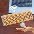 thumbnail image 3 of RYGRZJ 2.4GHz Wireless Keyboard Mouse Plug And Play Bamboo Wood Computer Mouse Keyboard 1200DPI Laptop For Office, 3 of 5