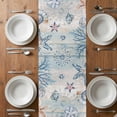 thumbnail image 4 of Coastal Crab Table Runner 108 Inches Long,Nautical Beach Ocean Conch Coral Starfish Cotton Linen Table Runners Dresser Scarves,Decorative Tabletop Scarf Furniture Cover for Home Dinner Party 13"x108", 4 of 8