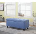 thumbnail image 4 of Nathaniel Home Brantley Pouf capitonné capitonné avec clou, couleur bleu, 4 of 6