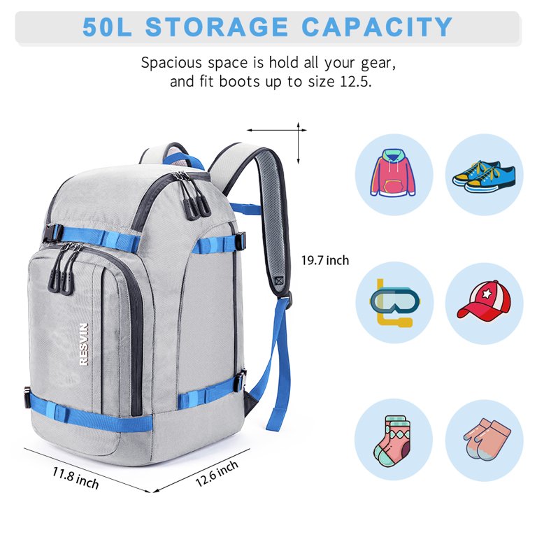 Ski and Snowboard Boots 50L Backpack Ski snowboard Boot Bag Backpack - 50L Storage for Boots  main image 3