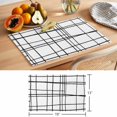 thumbnail image 6 of Black Striped Placemats Set of 6 Navy Indigo Contemporary Minimalist Art Place Mats Indoor Wipeable Table Mats Washable Cloth Dining Table Placemats for Kitchen Holiday Party Home Decor 13x19 Inch, 6 of 9