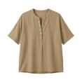thumbnail image 6 of GUACER Tops for Women Button Down Short Sleeve Henley Shirt, Summer Loose Fit Casual Blouse, 6 of 6