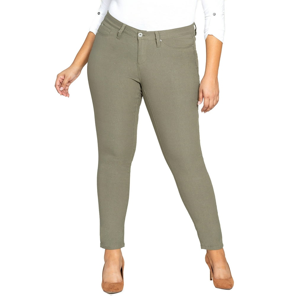 YMI Royalty By YMI Women's Plus Size Colored Hyperstretch Skinny Jean