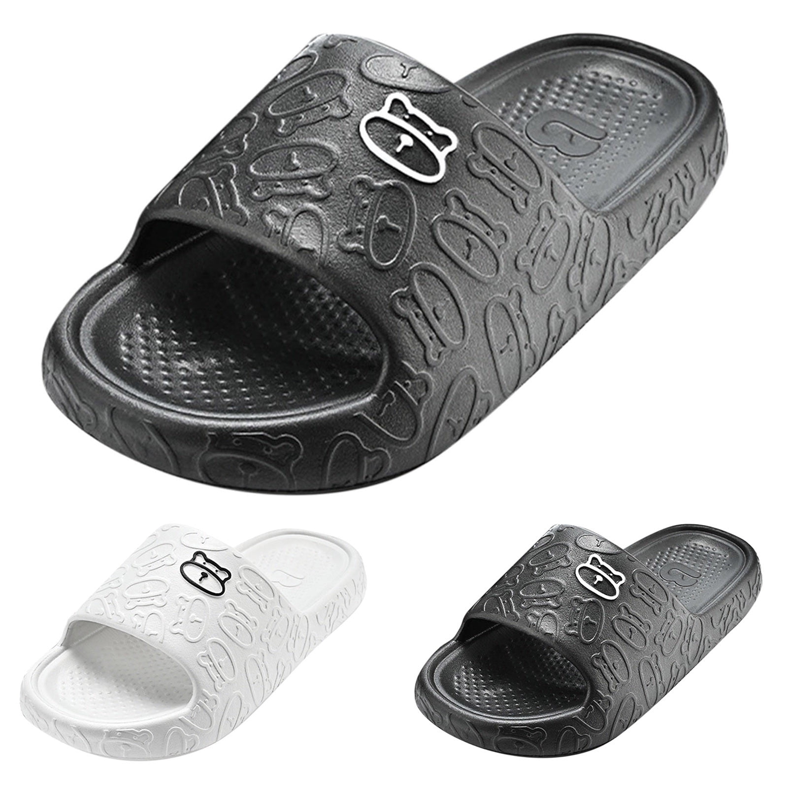 Men\'s Dark Black Sport Flip Flops Comfort Orthotic Thong Sandals Arch Support ONCAI Men main image 4