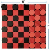 EasyGoProducts Giant Checkers Game – Indoor Outdoor – Family Game – Lawn Game - 5' X 5'
