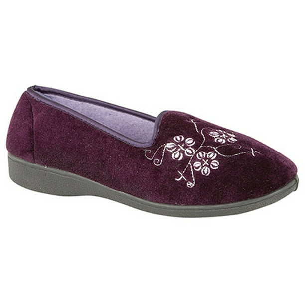 Zedzzz Womens Jenny Embroidered Slippers