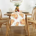 thumbnail image 4 of Fall Watercolor Pumpkin Flower Table Runner Autumn Harvest Thanksgiving Kitchen Dining Table Runners for Indoor Outdoor Home Party Decoration 13x72 Inch, 4 of 6
