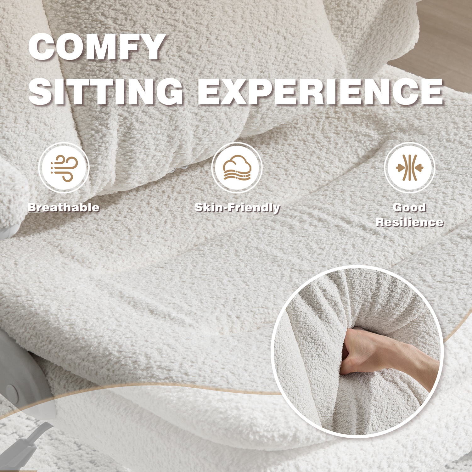 Wide Criss Cross Chair with Flip Up Back Cushion and Arms, Ergonomic Cross Legged Office Chair with Dynamic Lumbar Support, Upholstered Swivel Rolling Vanity Chair for Customized Comfort