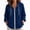 Navy(Ladies Hoodies ), variant on LUVDA Lightweight Zip Up Hoodie for Women Puff Sleeve Drawstring Athletic Windbreaker Jacket