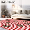 thumbnail image 2 of ODIKA 4'x6' Machine Washable Non-Slip Area Rug, North Pole Gingham Winter Wonderland Hearth Accent High Traffic Rug with Pad, Red, 608242, 2 of 8