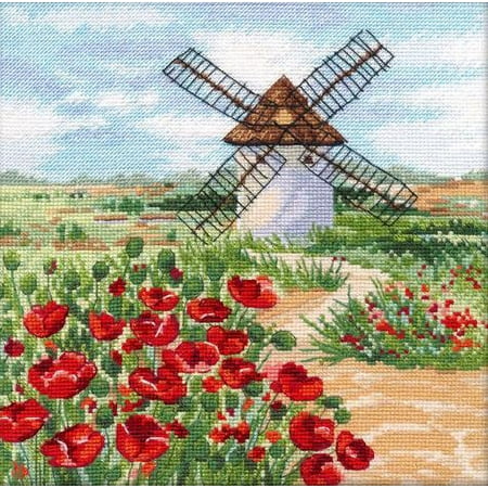 UPC: 4680021530418 | Counted Cross Stitch Kit Castilla-La Mancha 1157 Needlework Easy Green By Oven Flowers Red