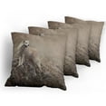 thumbnail image 5 of Ambesonne Animal Throw Pillow Cover 4 Pack, White Wolf on the Rocks, 24", Warm Taupe, 5 of 7