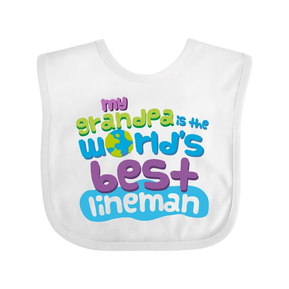 Inktastic Lineman Grandpa Boys or Girls Baby Bib