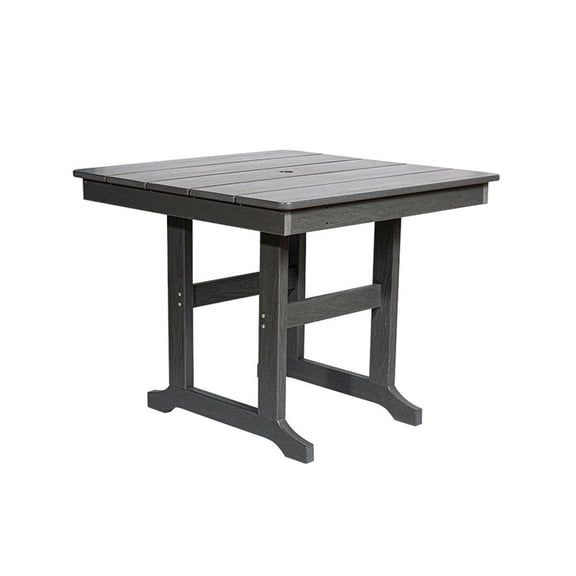 YYAo HDPE Outdoor Patio Dining Set One Table Four Chairs, Dining Set for Lawns, Gardens, Backyards, Pool Sides, Patio Dining Set Sunshade Holes Waterproof, Grey