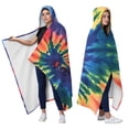 thumbnail image 2 of Wearable Blanket,Colorful Tie Dye Pattern Hooded Wearable Flannel Blanket for Adults & Teens,Winter Poncho Shawl Wrap Cape Cozy Anti-Pill,50"x60", 2 of 5