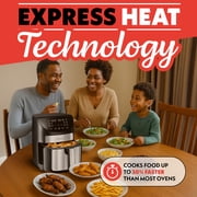 Gourmia 7 QT Air Fryer, 10 Presets, FryForce 360°, Digital, Stainless Steel