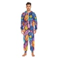 thumbnail image 3 of FORMRS Onesies Pajama for Adults Unisex Hoodie Winter Jumpsuit One Piece Sleepwear, Sizes S-2XL, Colorful Leaves, 3 of 7