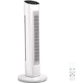 thumbnail image 4 of LHRIVER 31" Tower Fan with Remote, 3 Speeds, 2 Modes, LED Display, 15H Timer, 85° Oscillating, Bladeless Quiet Fan for Bedroom, Home & Office, White, 4 of 8