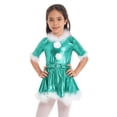 thumbnail image 2 of ZDHoor Kids Girls Christmas Dance Costume Metallic Jazz Tap Modern Figure Ice Skating Tutu Dress Lake Blue 12, 2 of 6