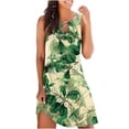 thumbnail image 2 of SMihono Robe d'Été Grande Taille pour Femmes 2023 Mode Aguichant Vintage à Col Rond Sans Manches Imprimée Robes Rondes, 2 of 5