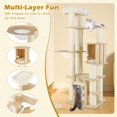 thumbnail image 2 of GVN Cat Tree Tower, Cat Tree, 71 Inch Tall Cat Tree Wooden Cat Tower with Cozy Perch Condo Space Capsule-Natural, 2 of 10