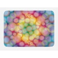 thumbnail image 1 of Modern Bath Mat, Colorful Hazy Balls Circular Hoops Bubbles Vibrant Rainbow Style Dreamy Art Print, Non-Slip Plush Mat Bathroom Kitchen Laundry Room Decor, 29.5 X 17.5 Inches, Multicolor, Ambesonne, 1 of 2