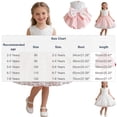 thumbnail image 3 of Girls White Lace Tulle Flower Girl Dress Sleeveless V-Neck A-Line Princess Formal Party Gown for Kids 2-8 Years,Size 5-6 T, 3 of 8