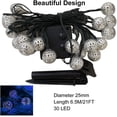 thumbnail image 1 of Cadena de luces solares marroquíes azules de 30 LED, tiempo de funcionamiento prolongado para decoración del hogar, jardín y patio, impermeables y ecológicas con interruptor de encendido y apagado, 1 of 8