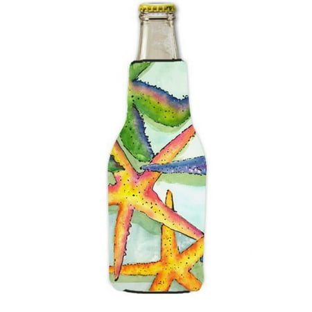 

Caroline s Treasures 8542BOTTLE Starfish Longneck Beer Hugger with Zipper Longneck multicolor