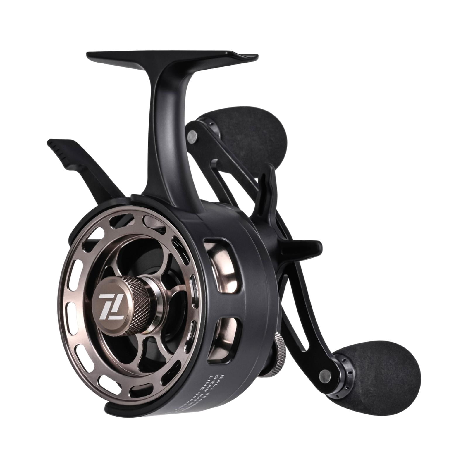 koolsoo Ice Fishing Reel Ultralight Ice Fishing Equipment for Freshwater Summer Black Right Hand