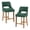 Dark Green-Walnut H Shaped Legs, variant on CRERIYO 26" Bar Stool Set of 3 with H-Shaped Legs, Upholstered Comfort Counter Height Stool with Walnut Curved Footrest, Modern Counter Stools for Kitchen Island, Beige