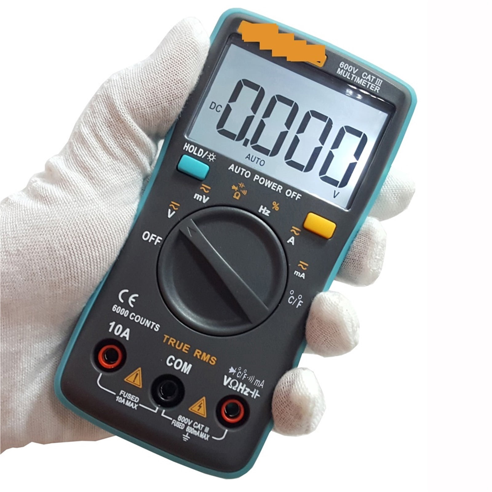 Digital Multimeter 6000 Counts DC/AC Ammeter Voltmeter Ohm Resistance Diode CapacitanceTemperature Meter ,Battery Test