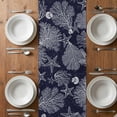 thumbnail image 4 of Table Runner 72 Inches Long for Kitchen Dining, Navy Blue Coastal Dresser Scarf Farmhouse, Dining Table Decorations for Wedding/Parties, Starfish Coral Summer Beach Ocean 14 x 72 In, 4 of 8