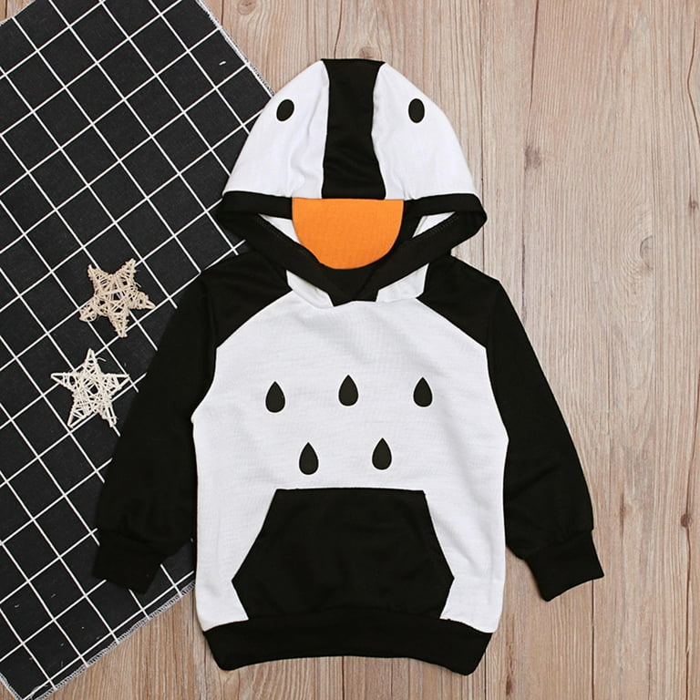 Toddler Baby Girls Boys Clothes Kids Cute Penguin Hoodie - Main Image