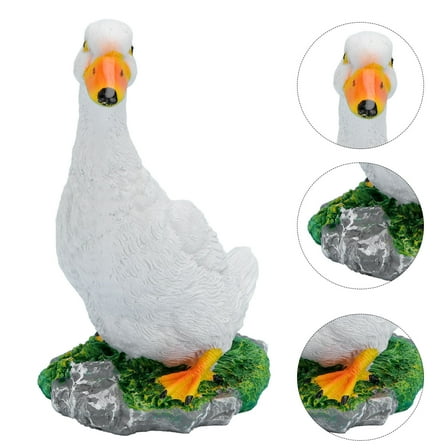 Worgeous  Simulated Duck Ornament Statues Garden Home Decor Baby White