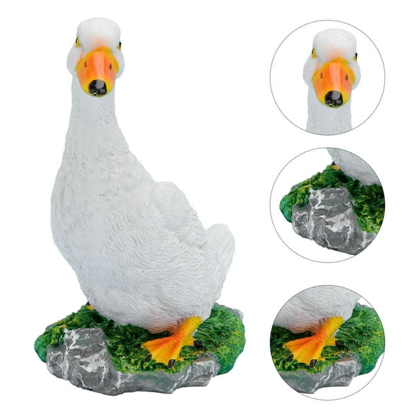 Worgeous  Simulated Duck Ornament Statues Garden Home Decor Baby White