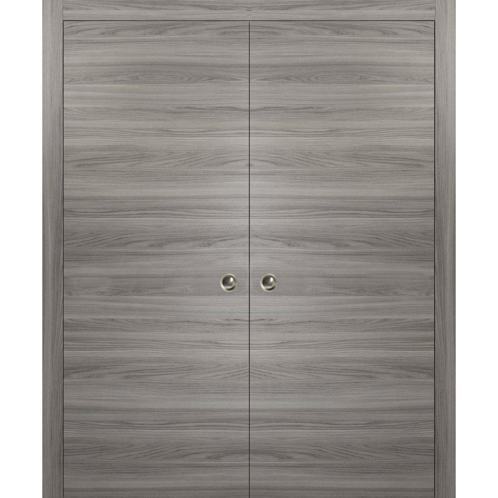 Modern Double Pocket Closet Doors 48 x 80 Planum 0010 Ginger Ash