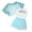 00&Sky Blue1873, variant on Girls 3Pcs Outfits Stylish Letter Camisole Fishnet Crop Top Shorts Set, Sizes 5-14