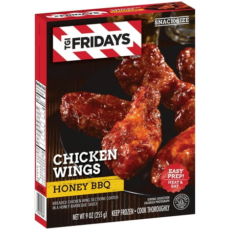 TGI Friday's Chicken Wings with Honey BBQ Sauce 9 oz Box ...