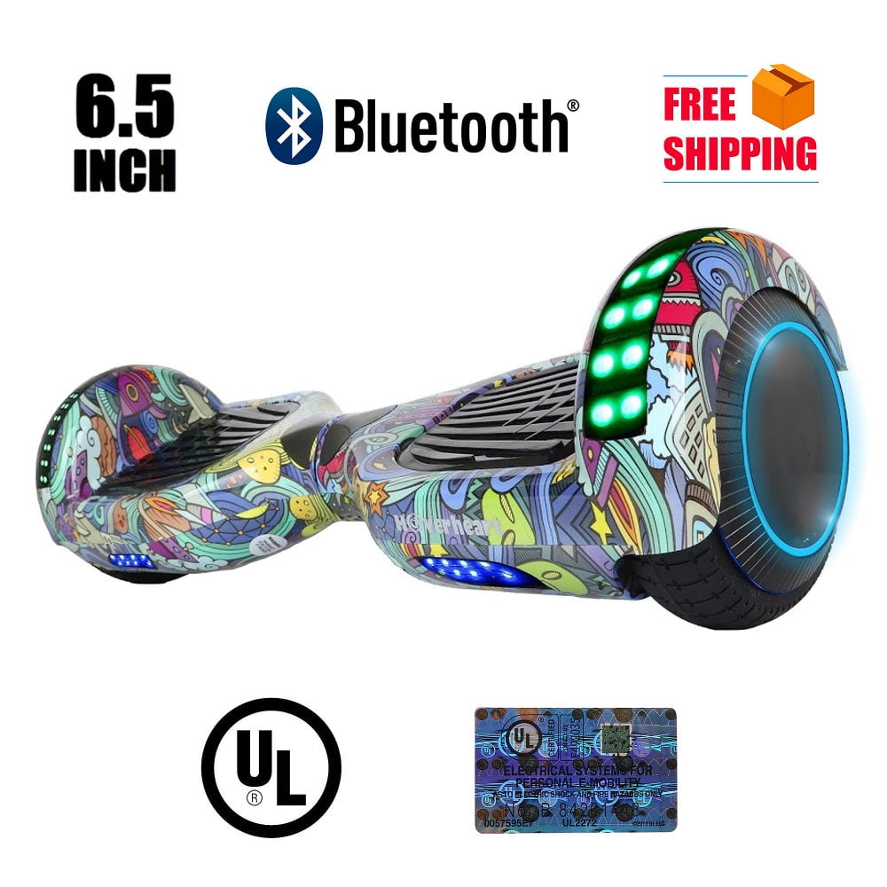 Hoverboard Two-Wheel Self Balancing Electric Scooter 6.5&quot; UL 2272 Certified, Print Coating with Bluetooth Speaker and LED Light (Outer Space)