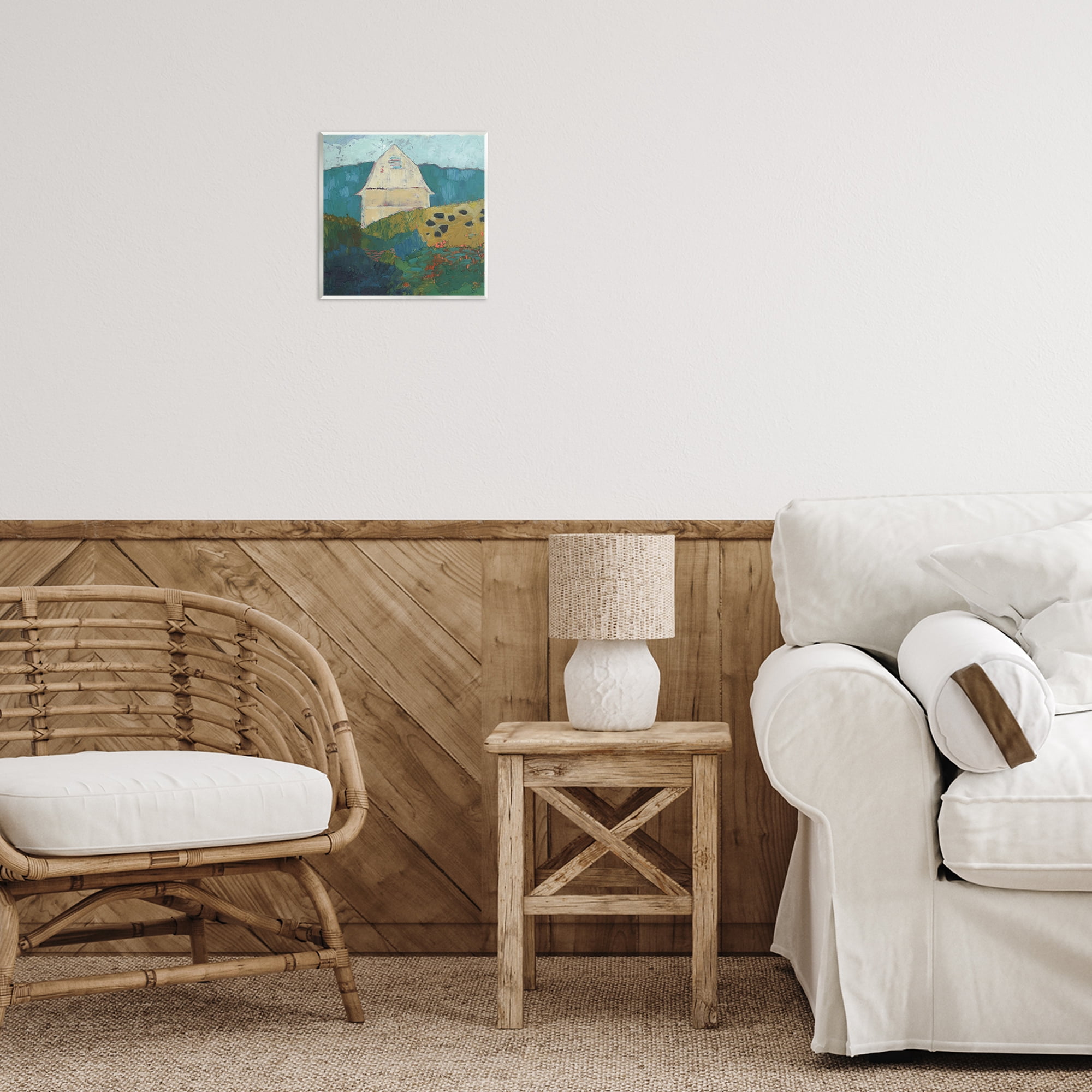 Stupell Industries Abstract Farm Impression Abstract Painting Unframed Art Print Wall Art, 12 x 12
