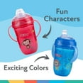 thumbnail image 4 of Nuby 2 pack Comfort Trainer 2 Handle Cups with 360 Weighted Straw and Soft Silicone Spout, 9 Oz, Blue Lion and Red Monkey, 4 of 9