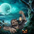 thumbnail image 3 of POINTERTECK Halloween Zombie Lumière en Résine 3D Zombie Rampant sur une Tombe avec Lanterne à Piles LED Ornement de Table, 3 of 10
