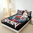 thumbnail image 4 of Manfei Boye Hoskey Helmet Full Size Sheets,Watercolor Splashing Ink Bed Sheets,Red Black Blue Sheet Sets For Boys Kids,Luxury Bedroom Decor,4-Piece, 4 of 7
