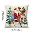thumbnail image 3 of CuiLiyq Christmas Pillow Covers, 17.7" x 17.7" Decorative Pillow Cases With Soft Fabric Hidden Zipper, Santa Claus Print Pillow Covers For Home Holiday Party Sofa Bed Decoration (G), 3 of 7