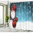 thumbnail image 5 of Ambesonne Clock Shower Curtain, Vintage New Year Balls, 69"Wx84"L, Red and Blue, 5 of 5