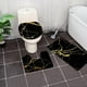 thumbnail image 5 of Juego de 3 alfombras de baño en negro y dorado, alfombra de baño y cubierta para la tapa del inodoro, 5 of 7
